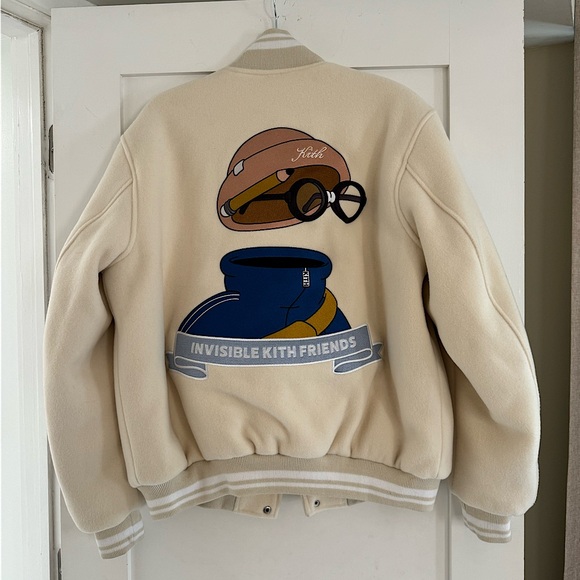 NWT Men’s Kith x Invisible Friends Wool Varsity Jacket, Size Large - Picture 3 of 7